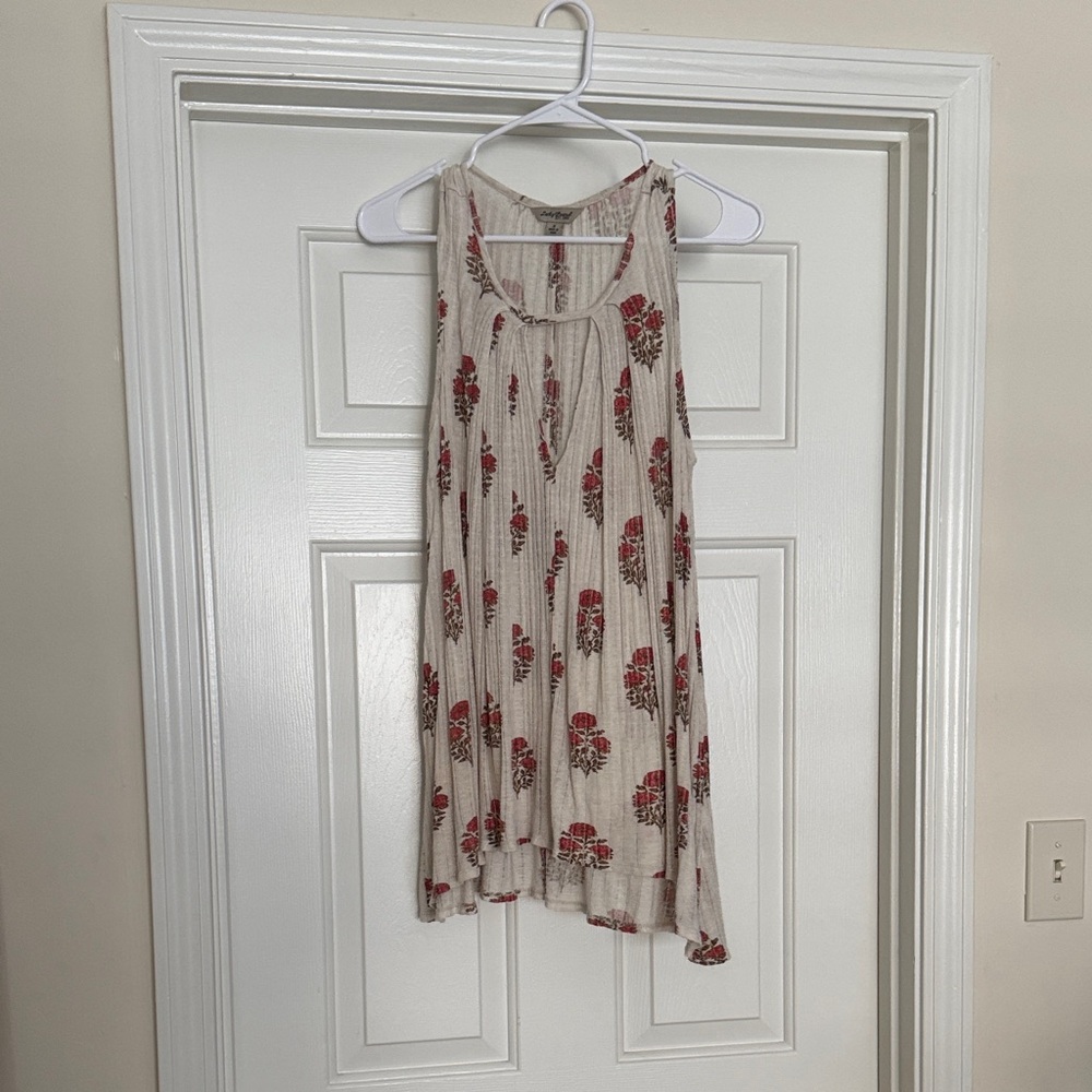 Lucky Brand Asymmetrical Dress - Red and Cream